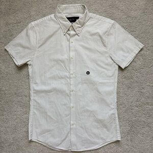 Abercrombie&Fitch New Men White Striped Button Down Short Sleeve Shirt SzXS